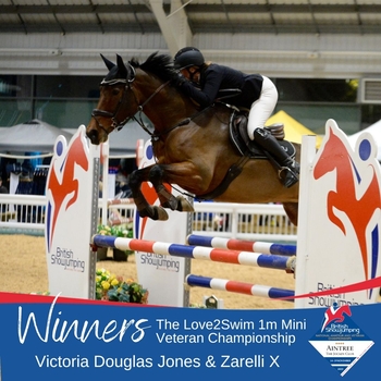 Victoria Douglas Jones lifts the first Championship title at the British Showjumping National Amateur and Veteran Championships Victoria Douglas Jones lifts the first Championship title at the British Showjumping National Amateur and Veteran Championships
